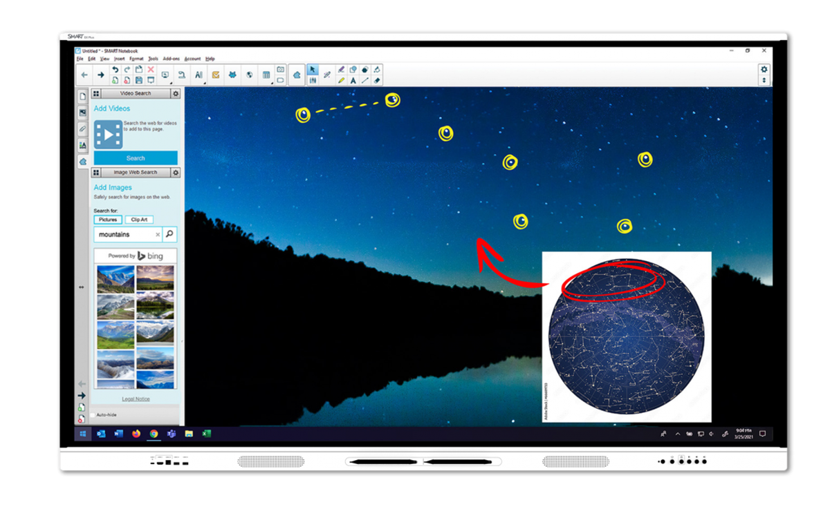 SMART Board GX V4 Plus 75″ – lekcja interaktywna astronomii